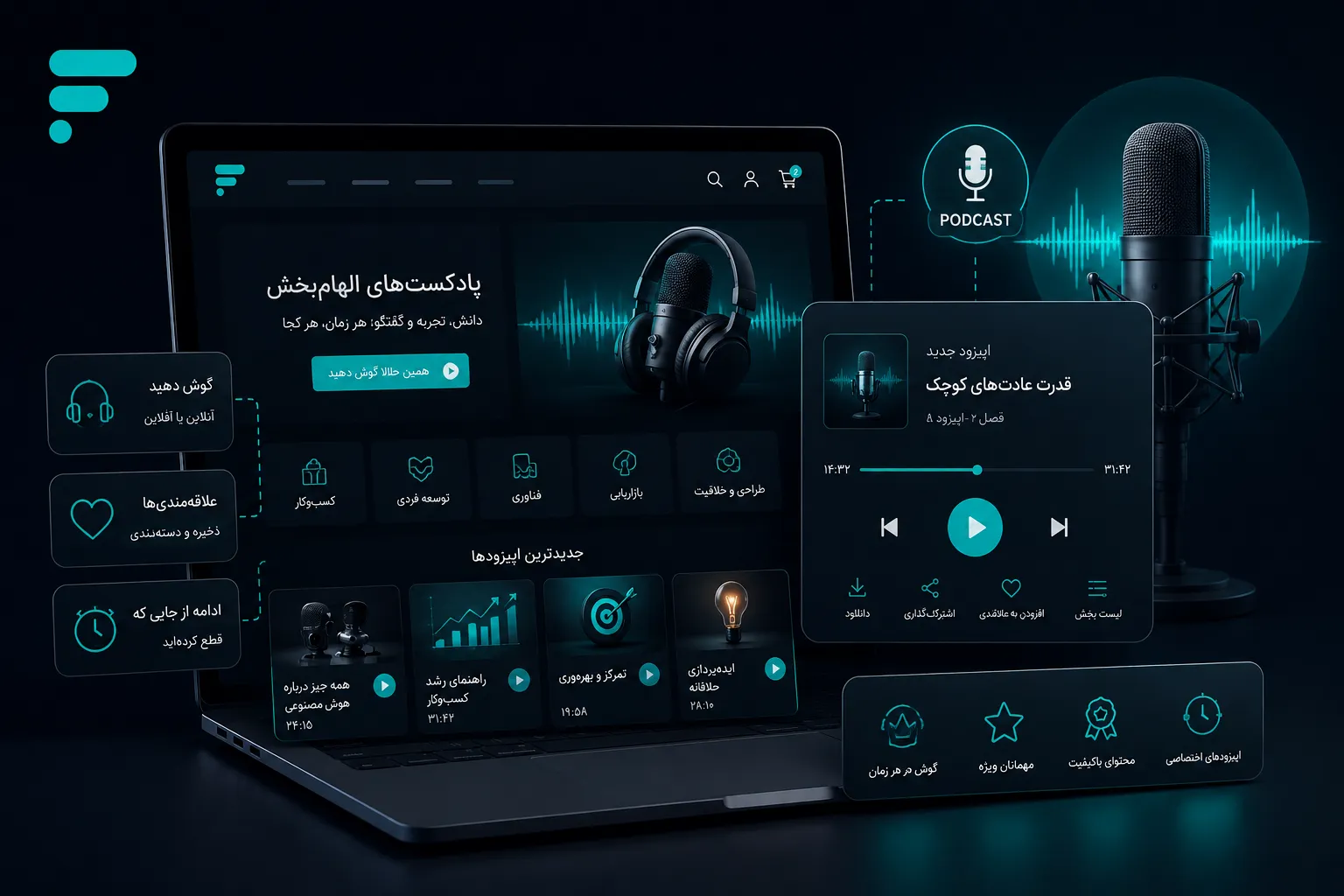 آموزش مدیریت پادکست در فرالینک