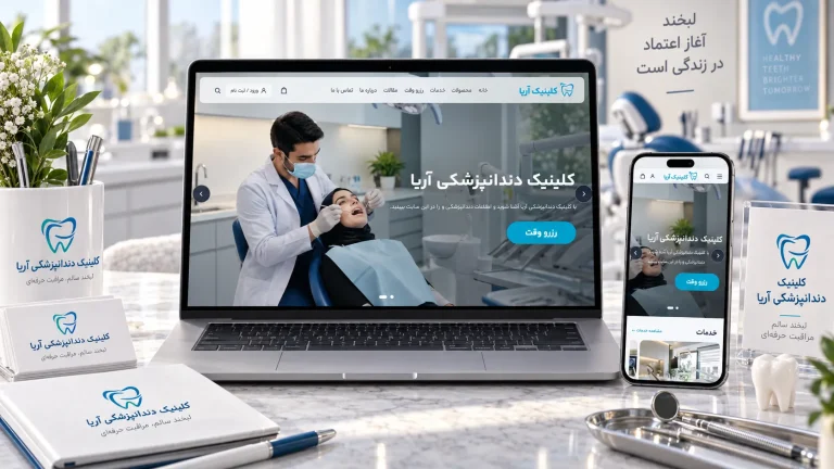 راهاندازی سایت حرفهای با فرالینک دندانپزشکی آریا