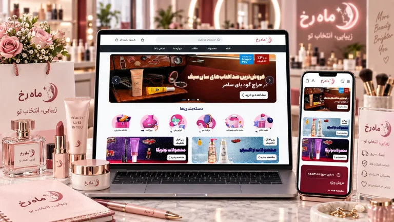 راهاندازی سایت حرفهای با فرالینک آنلاین شاپ ماه رخ