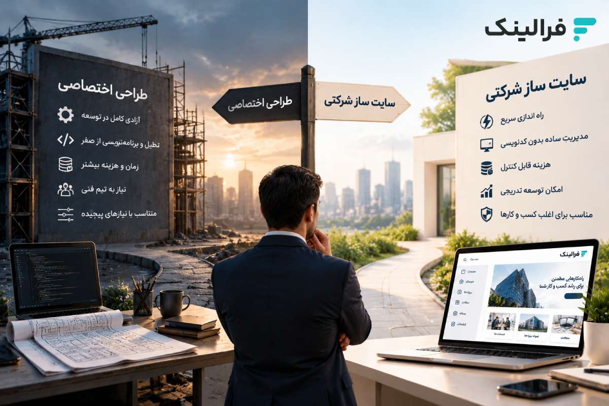 مقایسه سایت ساز و طراحی اختصاصی